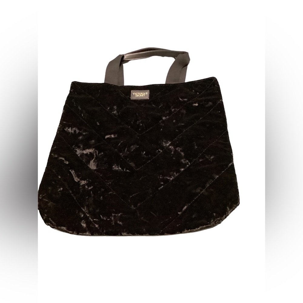 Victoria’s Secret black velour tote